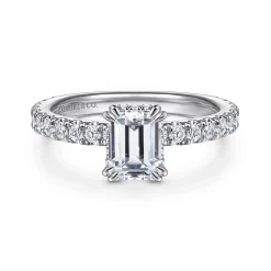 Online Gabriel & Co. Alina - 14K White Gold Hidden Halo Emerald Cut Diamond Engagement Ring