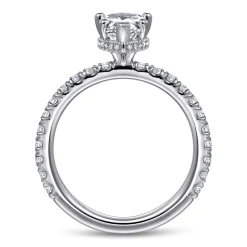 Gabriel & Co. Alina - 14K White Gold Hidden Halo Pear Shape Diamond Engagement Ring