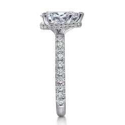 Gabriel & Co. Alina - 14K White Gold Hidden Halo Pear Shape Diamond Engagement Ring