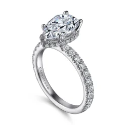 Gabriel & Co. Alina - 14K White Gold Hidden Halo Pear Shape Diamond Engagement Ring