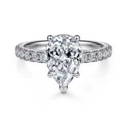 Gabriel & Co. Alina - 14K White Gold Hidden Halo Pear Shape Diamond Engagement Ring