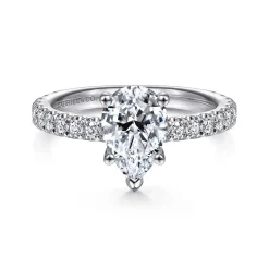 Online Gabriel & Co. Alina - 14K White Gold Hidden Halo Pear Shape Diamond Engagement Ring