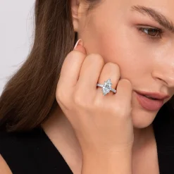 Best Gabriel & Co. Alina - 14K White Gold Hidden Halo Marquise Shape Diamond Engagement Ring
