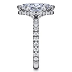 Best Gabriel & Co. Alina - 14K White Gold Hidden Halo Marquise Shape Diamond Engagement Ring