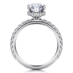 Best Gabriel & Co. Alina - 14K White Gold Hidden Halo Marquise Shape Diamond Engagement Ring