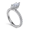New Gabriel & Co. Alina - 14K White Gold Hidden Halo Marquise Shape Diamond Engagement Ring