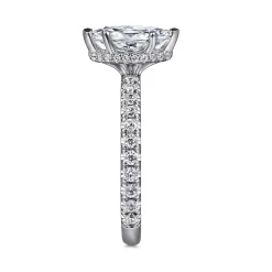 New Gabriel & Co. Alina - 14K White Gold Hidden Halo Marquise Shape Diamond Engagement Ring