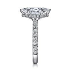 Clearance Gabriel & Co. Alina - 14K White Gold Hidden Halo Marquise Halo Diamond Engagement Ring