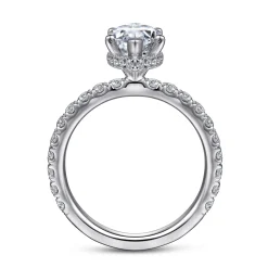 Clearance Gabriel & Co. Alina - 14K White Gold Hidden Halo Marquise Halo Diamond Engagement Ring