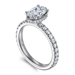 Hot Gabriel & Co. Alina - 14K White Gold Oval Diamond Engagement Ring