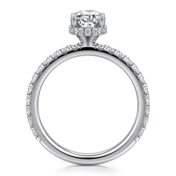 Hot Gabriel & Co. Alina - 14K White Gold Oval Diamond Engagement Ring