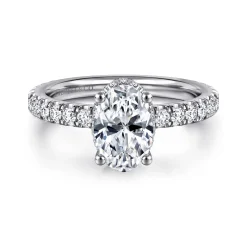 Hot Gabriel & Co. Alina - 14K White Gold Oval Diamond Engagement Ring
