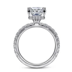 Gabriel & Co. Alina - 14K White Gold Princess Hidden Halo Diamond Engagement Ring