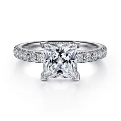 Gabriel & Co. Alina - 14K White Gold Princess Hidden Halo Diamond Engagement Ring