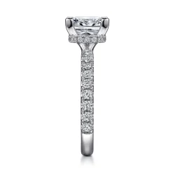 Gabriel & Co. Alina - 14K White Gold Princess Hidden Halo Diamond Engagement Ring