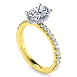 Discount Gabriel & Co. Alina - 14K White-Yellow Gold Oval Diamond Engagement Ring