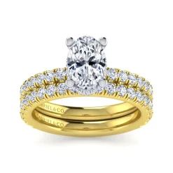 Discount Gabriel & Co. Alina - 14K White-Yellow Gold Oval Diamond Engagement Ring
