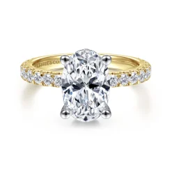 Online Gabriel & Co. Alina - 14K White-Yellow Gold Oval Diamond Engagement Ring