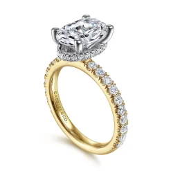 Online Gabriel & Co. Alina - 14K White-Yellow Gold Oval Diamond Engagement Ring