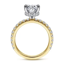 Online Gabriel & Co. Alina - 14K White-Yellow Gold Oval Diamond Engagement Ring