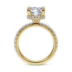 Clearance Gabriel & Co. Alina - 14K Yellow Gold Hidden Halo Round Diamond Engagement Ring