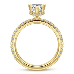 Sale Gabriel & Co. Alina - 14K Yellow Gold Hidden Halo Pear Shape Diamond Engagement Ring