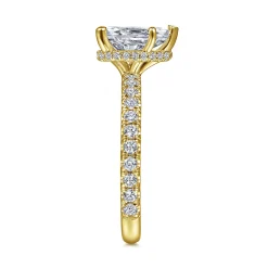 Clearance Gabriel & Co. Alina - 14K Yellow Gold Hidden Halo Pear Shape Diamond Engagement Ring