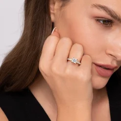 Sale Gabriel & Co. Alina - 14K Yellow Gold Princess Hidden Halo Diamond Engagement Ring