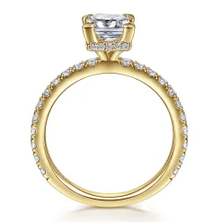 Sale Gabriel & Co. Alina - 14K Yellow Gold Princess Hidden Halo Diamond Engagement Ring