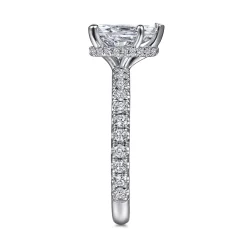 Clearance Gabriel & Co. Alina - Platinum Hidden Halo Pear Shape Diamond Engagement Ring