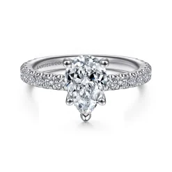 Clearance Gabriel & Co. Alina - Platinum Hidden Halo Pear Shape Diamond Engagement Ring