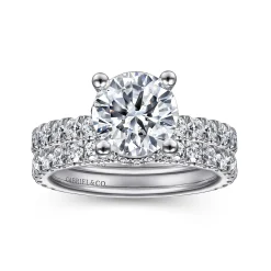Outlet Gabriel & Co. Alina - Platinum Hidden Halo Round Diamond Engagement Ring