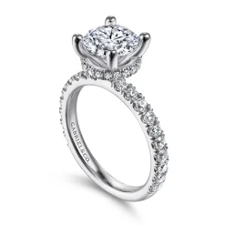 Outlet Gabriel & Co. Alina - Platinum Hidden Halo Round Diamond Engagement Ring