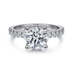 Outlet Gabriel & Co. Alina - Platinum Hidden Halo Round Diamond Engagement Ring
