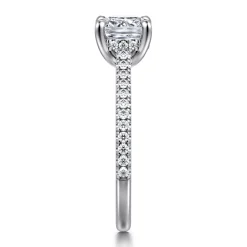 Clearance Gabriel & Co. Aline - 14K White Gold Cushion Cut Diamond Engagement Ring
