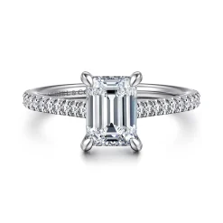 Online Gabriel & Co. Aline - 14K White Gold Emerald Cut Diamond Engagement Ring
