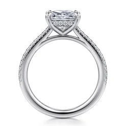 Best Gabriel & Co. Aline - 14K White Gold Princess Cut Diamond Engagement Ring