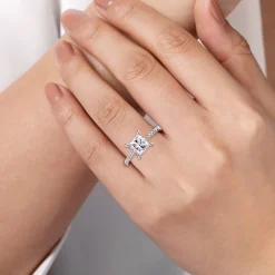Best Gabriel & Co. Aline - 14K White Gold Princess Cut Diamond Engagement Ring