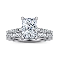 Discount Gabriel & Co. Aline - 14K White Gold Radiant Cut Diamond Engagement Ring