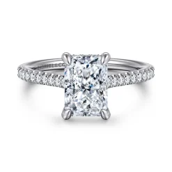 Discount Gabriel & Co. Aline - 14K White Gold Radiant Cut Diamond Engagement Ring