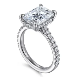 New Gabriel & Co. Aline - 14K White Gold Radiant Cut Diamond Engagement Ring