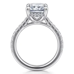New Gabriel & Co. Aline - 14K White Gold Radiant Cut Diamond Engagement Ring