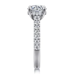 New Gabriel & Co. Aline - 14K White Gold Round Diamond Engagement Ring