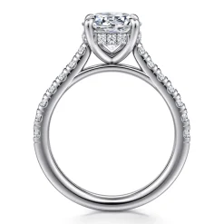 New Gabriel & Co. Aline - 14K White Gold Round Diamond Engagement Ring