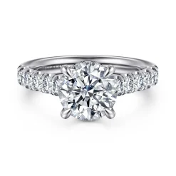 Sale Gabriel & Co. Aline - 14K White Gold Round Diamond Engagement Ring