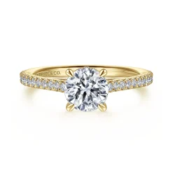 Discount Gabriel & Co. Aline - 14K Yellow Gold Round Diamond Engagement Ring