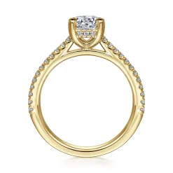 Discount Gabriel & Co. Aline - 14K Yellow Gold Round Diamond Engagement Ring