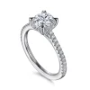 Sale Gabriel & Co. Aline - Platinum Round Diamond Engagement Ring