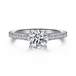 Sale Gabriel & Co. Aline - Platinum Round Diamond Engagement Ring
