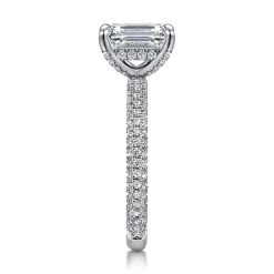 Outlet Gabriel & Co. Alinna - 14K White Gold Emerald Cut Diamond Engagement Ring